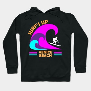 Synthwave Surfs Up on Venice Beach Hoodie